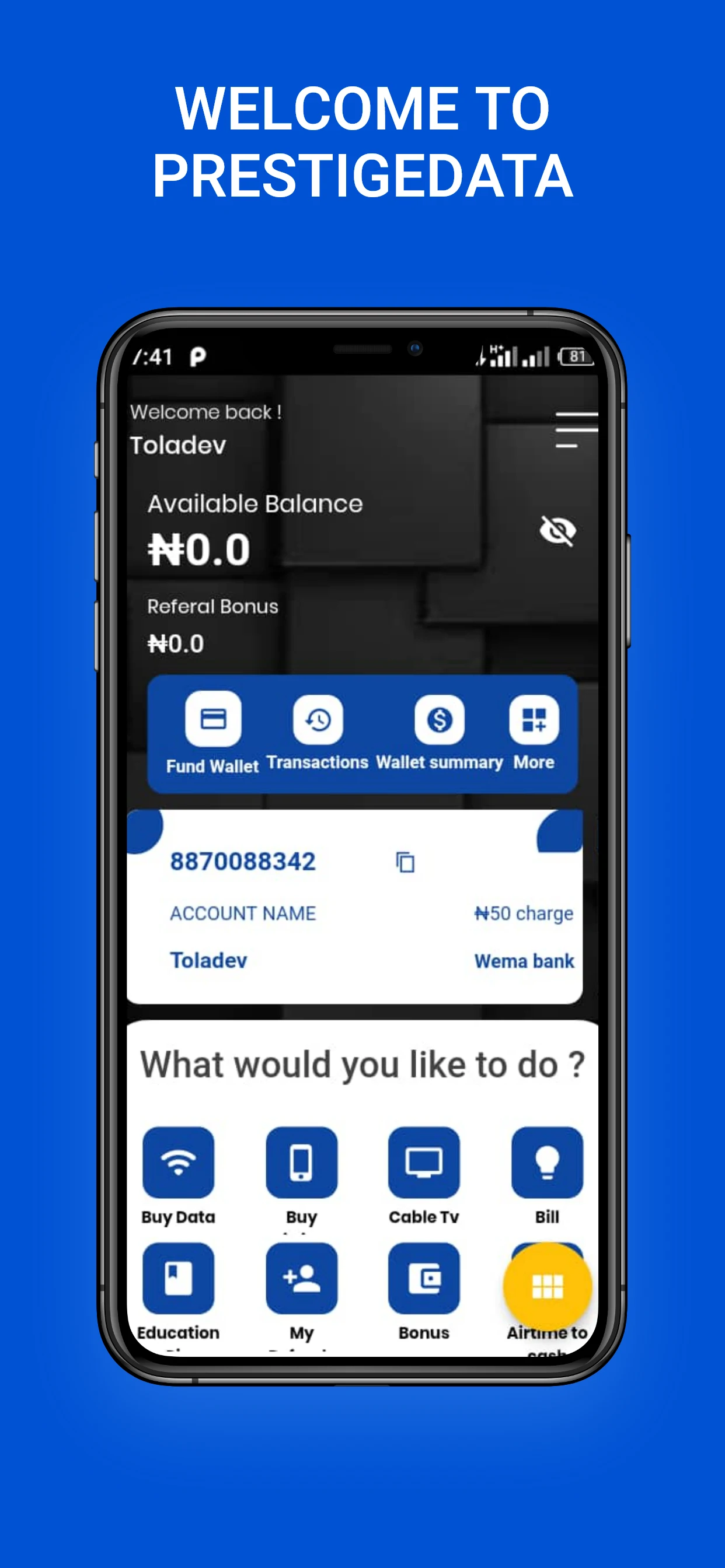 Prestigedata screenshot